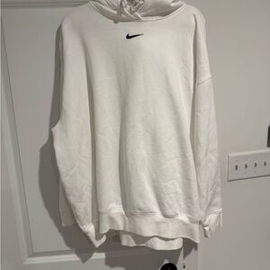 Nike White Hoodie with Black Swoosh